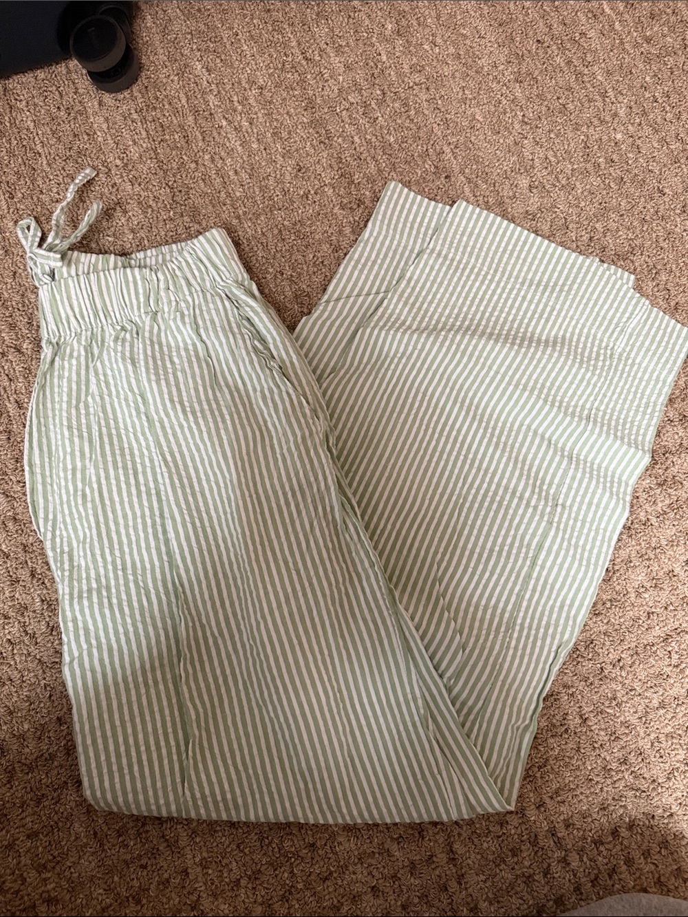 Daily Drills Mint Green & White Striped Lounge Pants - Picture 2 of 3